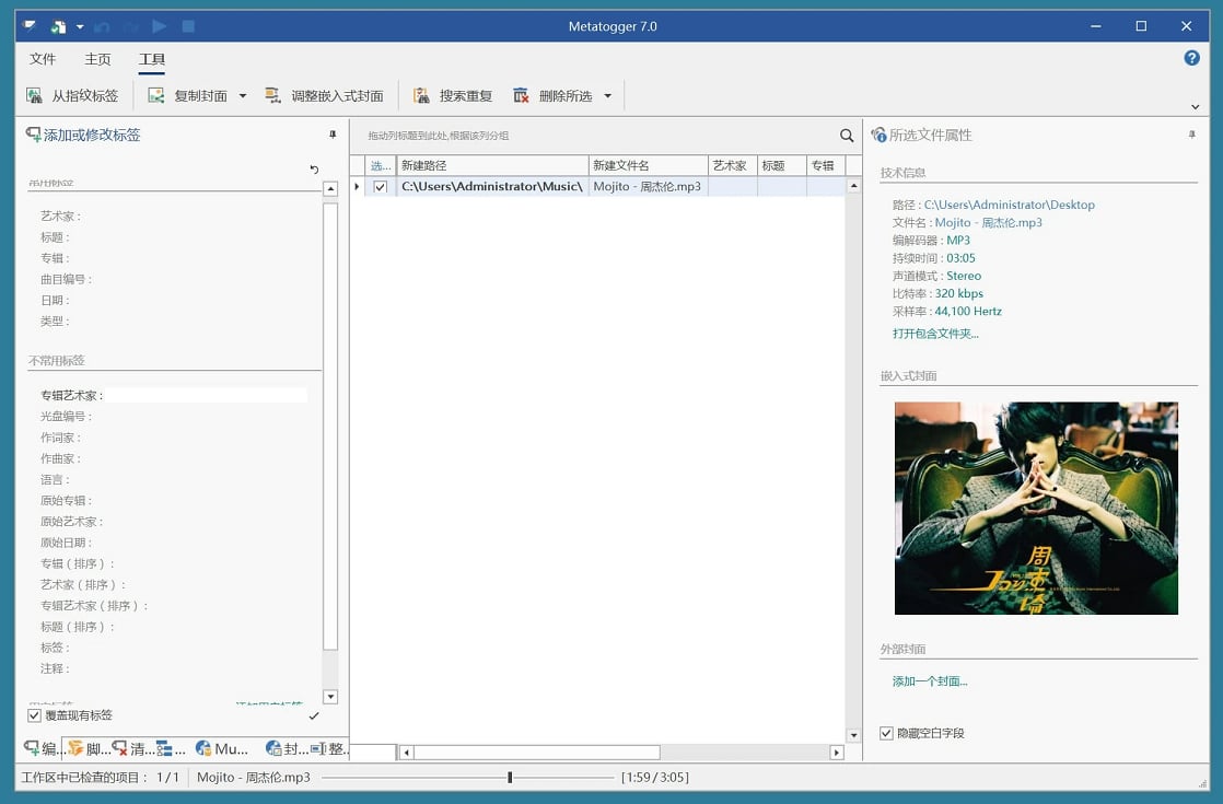 Metatogger 中文绿色版 音频文件标签元数据编辑器 v7.6.0.0