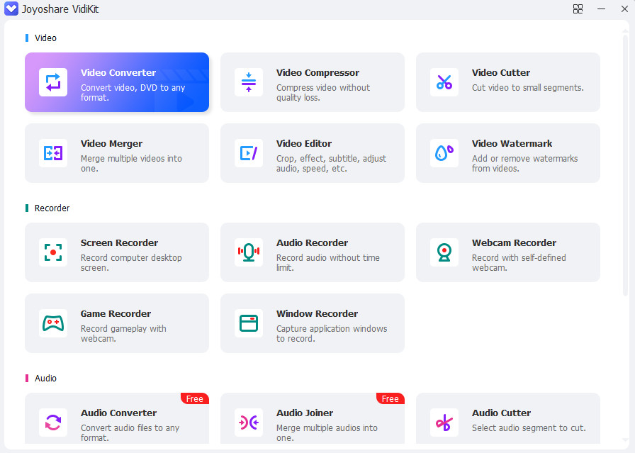 Joyoshare VidiKit 特别版激活 视频剪切压缩录制编辑工具箱 v2.6.0.59