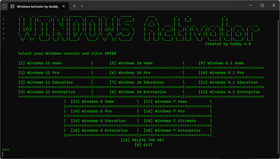 Win11 Win10激活工具 Windows Activator by Goddy 绿色版 v5.0