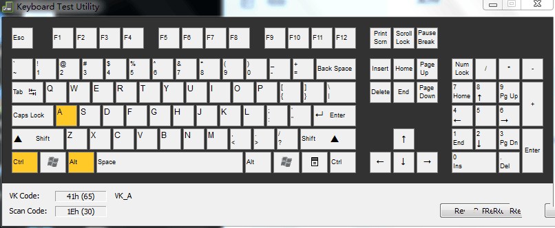 Keyboard Test Utility 绿色单文件版 键盘按键测试软件 v2.0